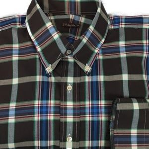 J. McLaughlin Mens Plaid Button Down Shirt (XL)
